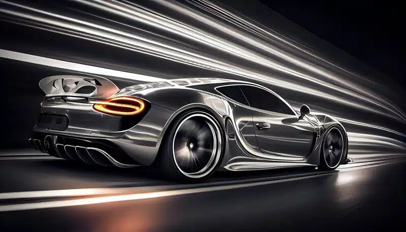 modern sports car speeds through dark curve generative ai 188544 9136
