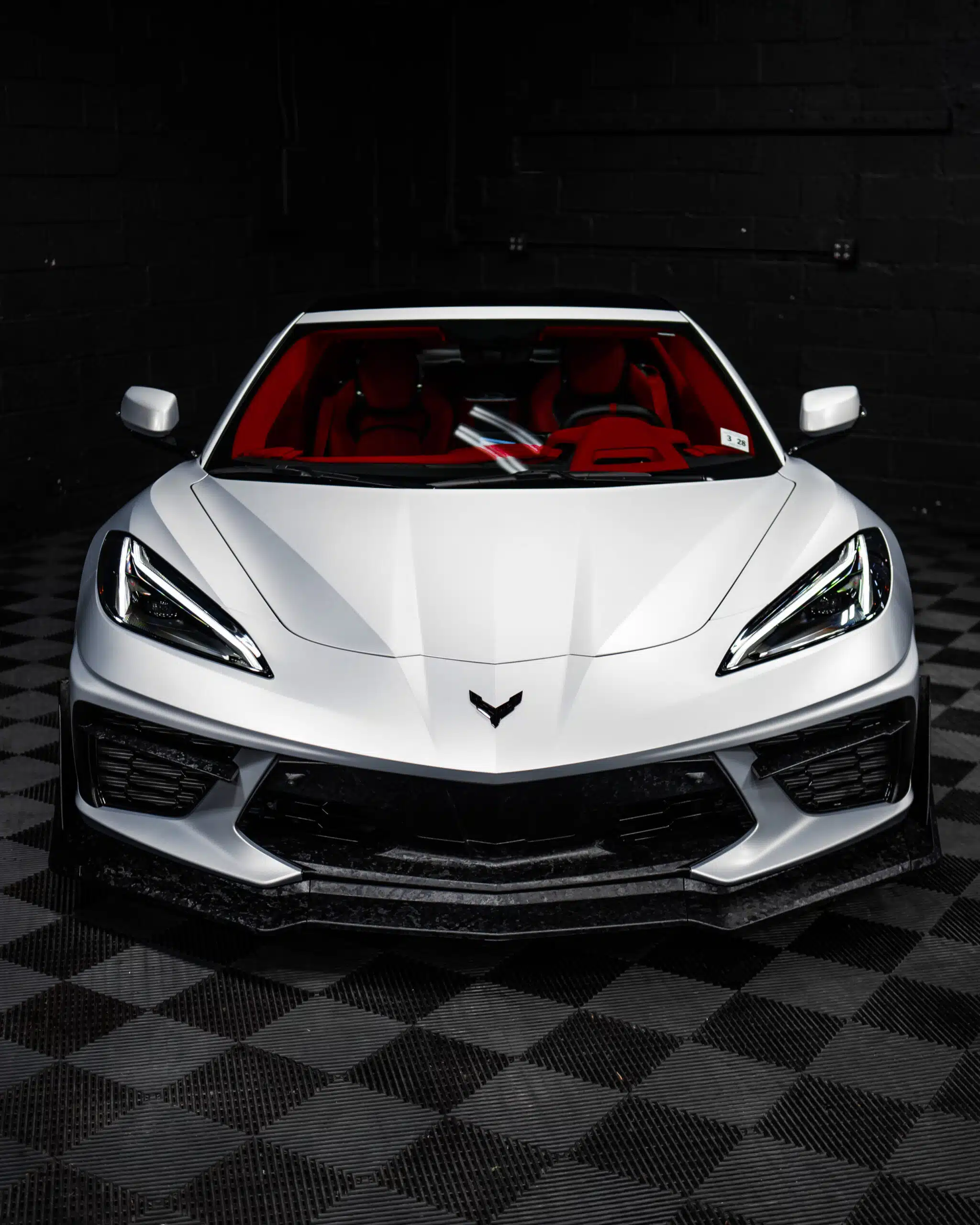 corvette-c8 Corvette with white color ppf